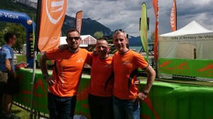 Arnaud, Patrice et Philippe à l'arrive de la MAXI RACE autour du Lac d'Annecy